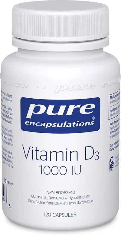 PURE ENCAPSULATIONS VITAMIN D3 1000 IU (120 veg caps)