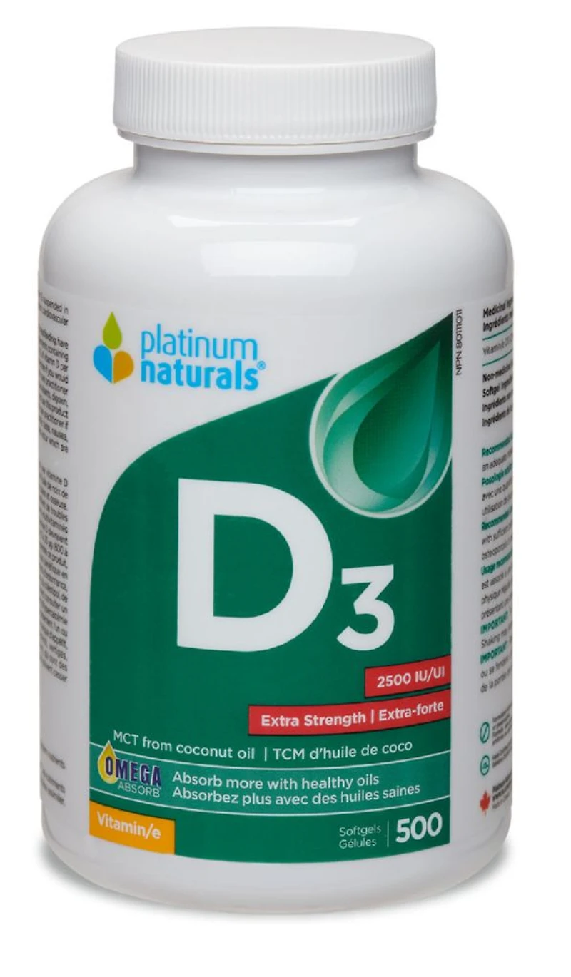 PLATINUM Vitamin D3 (2500 iu - 500 sgels)