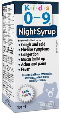 HOMEOCAN Kids 0-9 Cough / Cold Nighttime (250 ml)