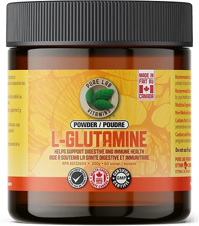 PURE LAB VITAMINS L-Glutamine Pure Powder - Additive Free (300 g)