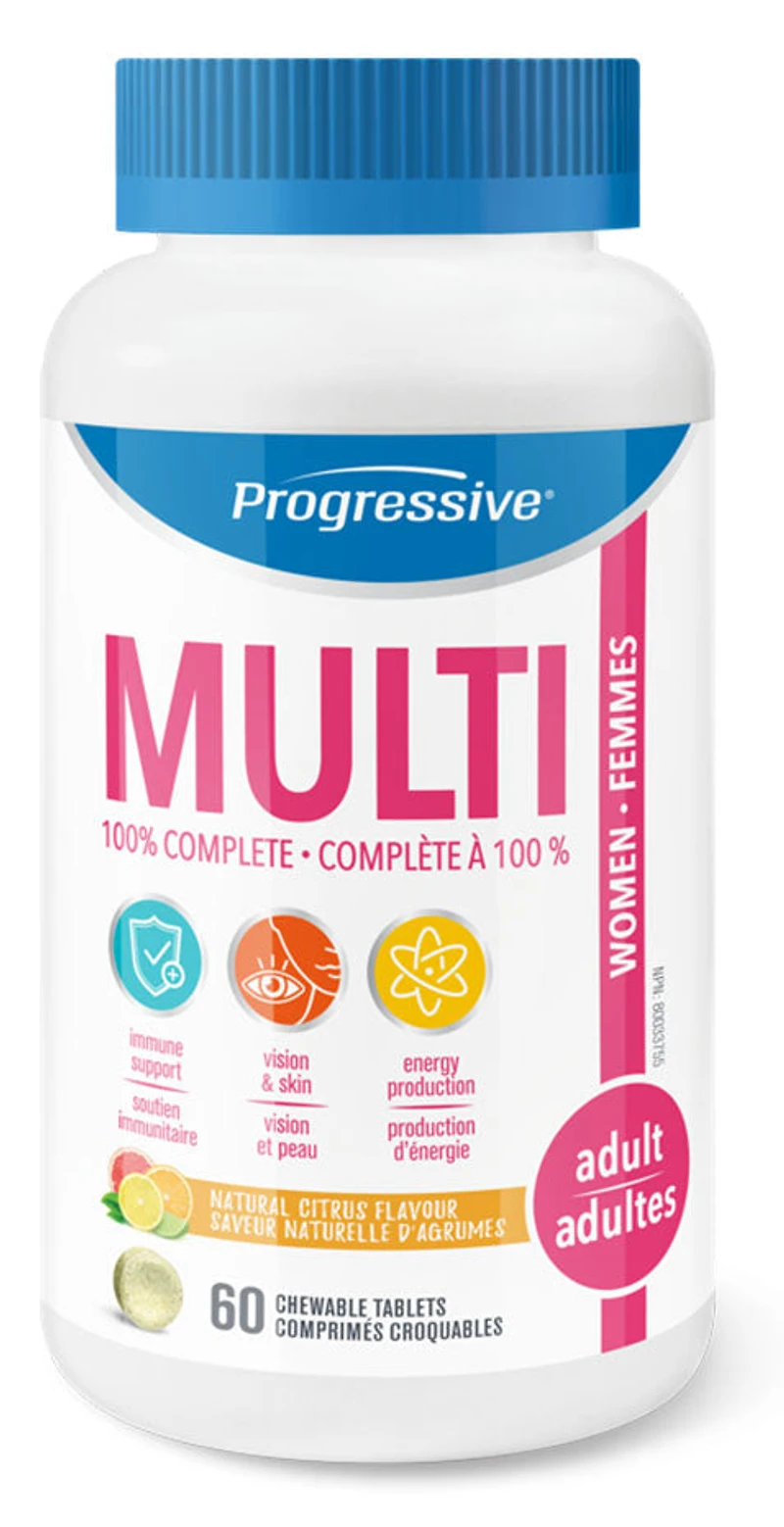 PROGRESSIVE Multi Adult Women (Citrus - 60 chewable)