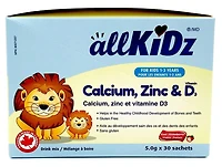 ALLKIDZ NATURALS Calcium, Zinc & Vit. D3 Drink Mix (30 Count)