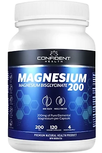 CONFIDENT HEALTH Magnesium Bisglycinate (200 mg - 120 caps)