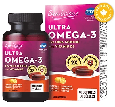 SEA-LICIOUS Ultra Omega-3 + Vitamin D3 (60 softgels)