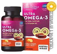 SEA-LICIOUS Ultra Omega-3 + Vitamin D3 (60 softgels)