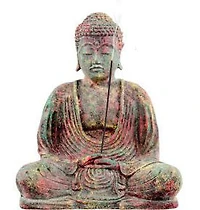 KHEOPS Volcanic Stone 8.5'' Statue & Incense Burner Buddha Chakra