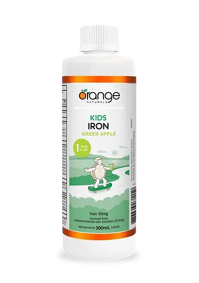 ORANGE NATURALS Kids Iron – Liquid – Green Apple 300 ML