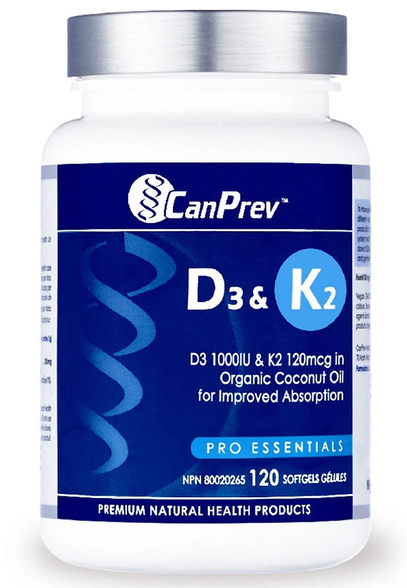 CANPREV D3 & K2 - Organic Coconut Oil (120 sgels)