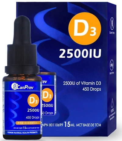 CANPREV D3 Drops 2500IU  (15 ml) - MCT Base ml