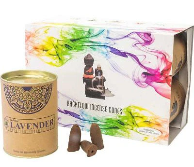 KHEOPS Goloka Backflow Cone Incense Palo Santo Backflow Cone Incense Lavender (24 cones - 6 pk)