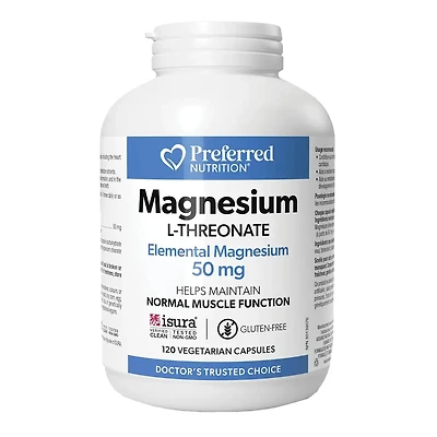 PREFERRED NUTRITION - Magnesium L-Threonate (50 mg - 120 vcaps)