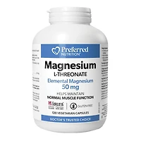 PREFERRED NUTRITION - Magnesium L-Threonate (50 mg - 120 vcaps)