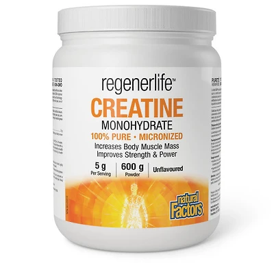 NATURAL FACTORS - Regenerlife Creatine Monohydrate (Unflavoured - 600 g)