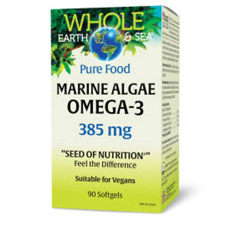 WHOLE EARTH & SEA - Marine Algae Omega-3 (385 mg - 90 veg sgels)
