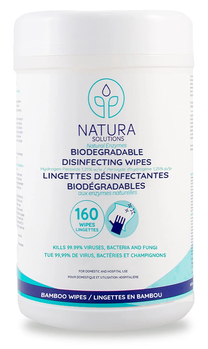 NATURA SOLUTIONS Biodegradable Disinfecting Wipes (160 wipes)
