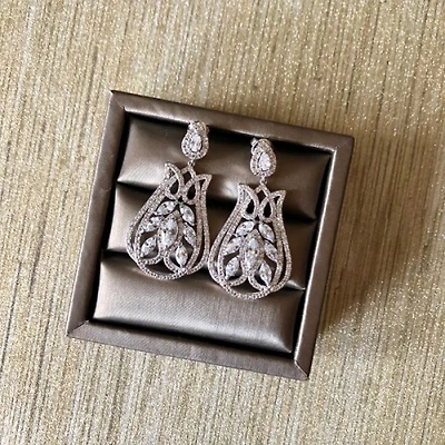 Cubic Zirconia Filgree Earrings