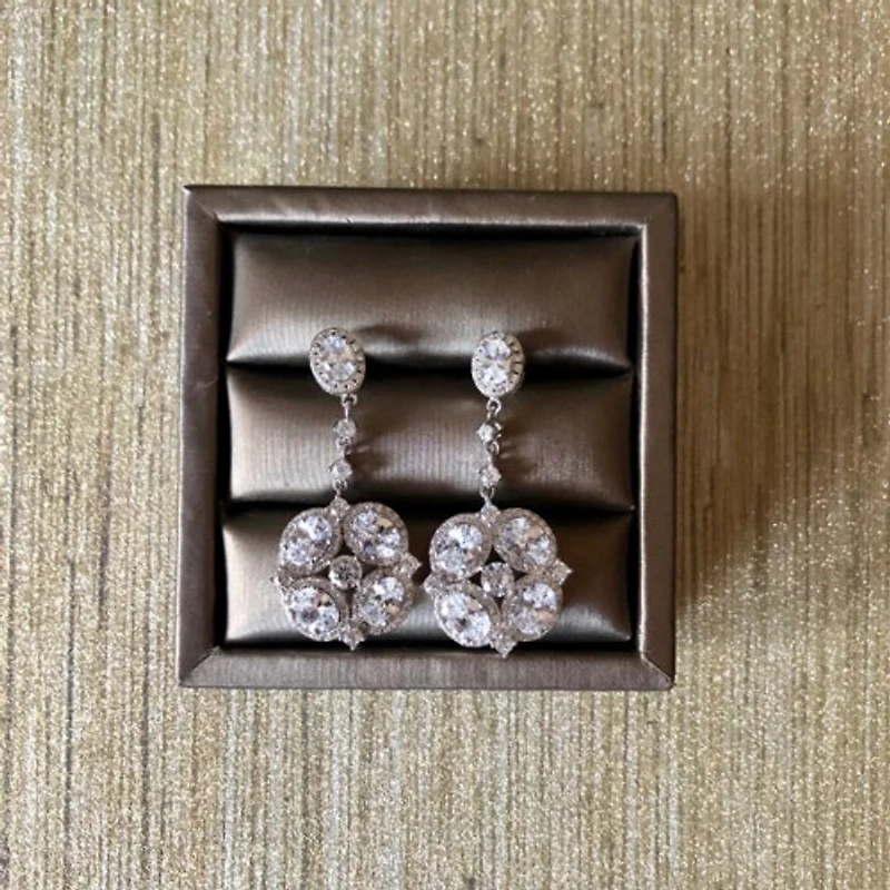 Cubic Flower Earrings