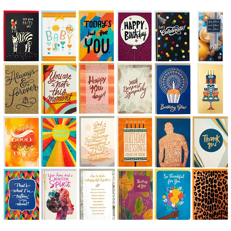 Hallmark Mahogany Pack of 24 Handmade Assorted Boxed Greeting Cards—Bi
