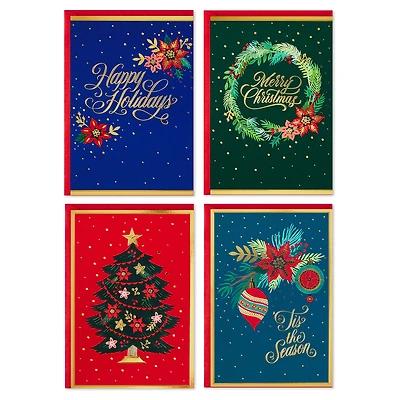 Boxed Christmas Cards Assortment, Festive Foil (40 Cards and Envelopes