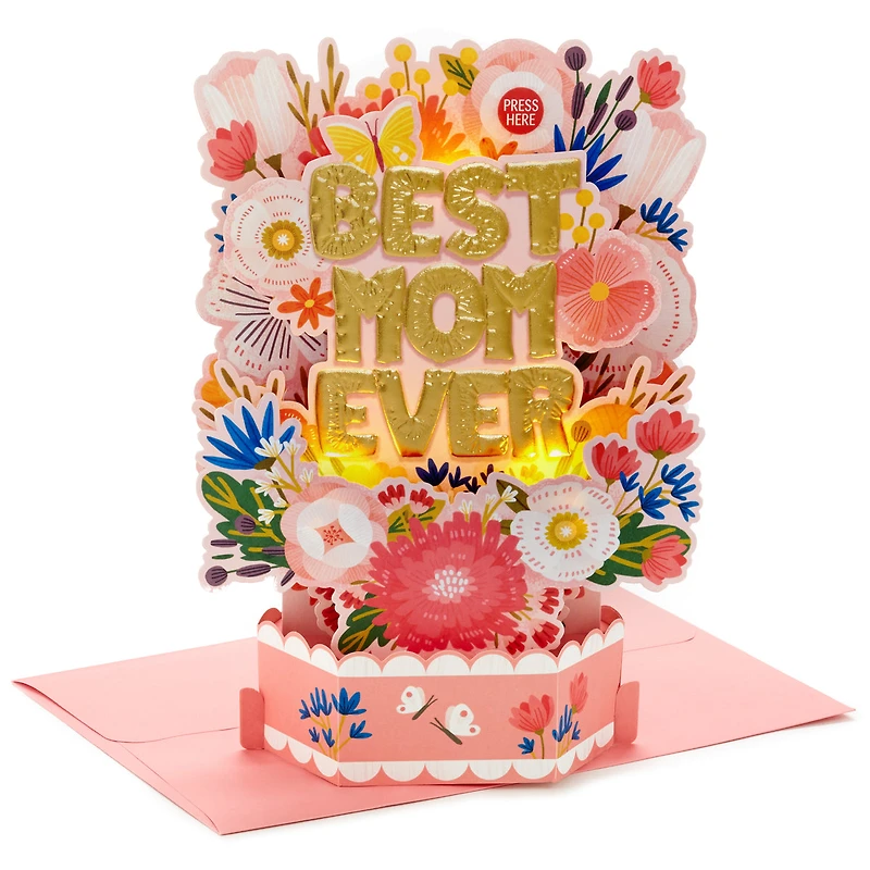 Paper Wonder Birthday Pop Up Card for Mom with Light and Sound (Best M