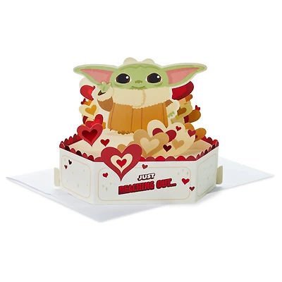 Paper Wonder Star Wars Baby Yoda Pop Up Love Card, Valentines Day Card