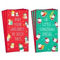 Snowmen and Santas Assorted Money Holder Christmas Cards, Pack of 6