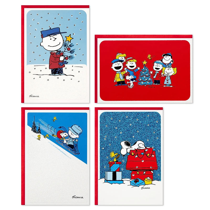 Peanuts Boxed Christmas Cards Assortment, Classic Comics (4 Designs, 1