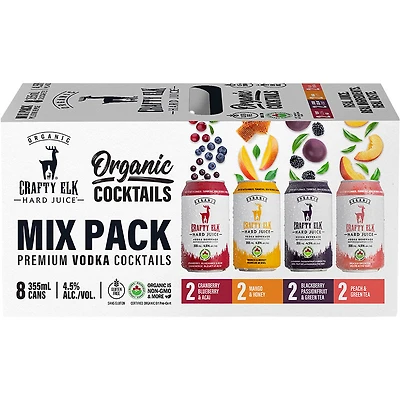 BCLIQUOR Crafty Elk - Organic Hard Juice Mixed 8 Pack