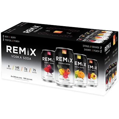BCLIQUOR Remix - Vodka Soda 8pk Mixer  Can