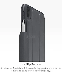 ZAGG Pro Keys Touch Keyboard case for iPad 12.9 Pro 4th, 5th & 6th gen - Charcoal