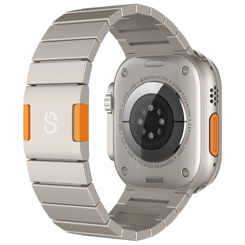 Logiix Titan Link Apple Watch Ultra Band 42mm/44mm/45mm/46mm/49mm - Steel/Titanium Finish