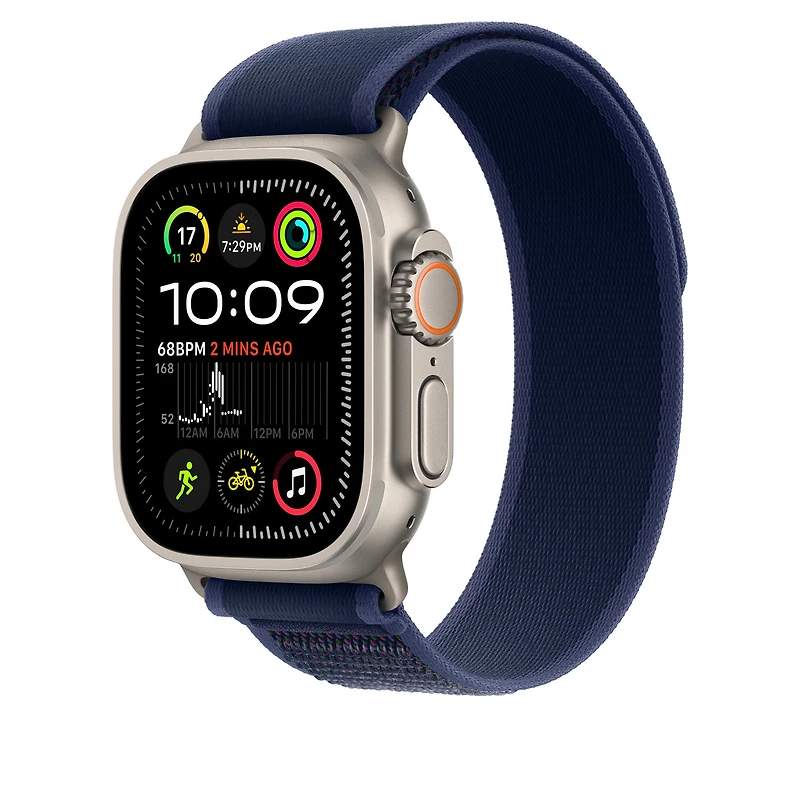 42mm/44mm/45mm/46mm/49mm Blue Trail Loop - M/L - Natural Titanium Finish