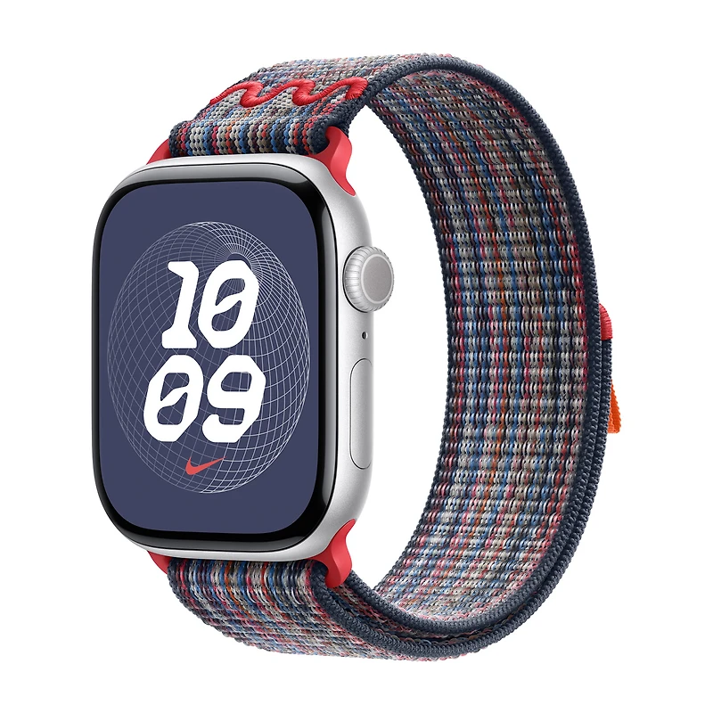 Apple 42 / 44 / 45 / 46mm Blue/Red Nike Sport Loop
