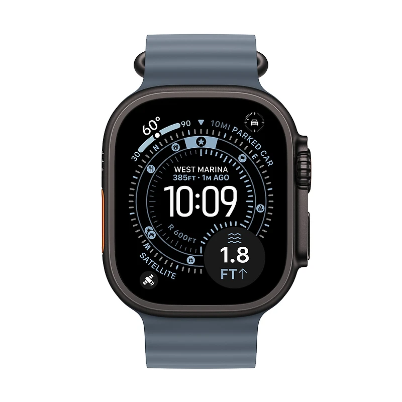 42mm/44mm/45mm/46mm/49mm Anchor Blue Ocean Band - Black Titanium Finish