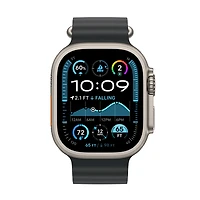 42mm/44mm/45mm/46mm/49mm Black Ocean Band - Natural Titanium Finish