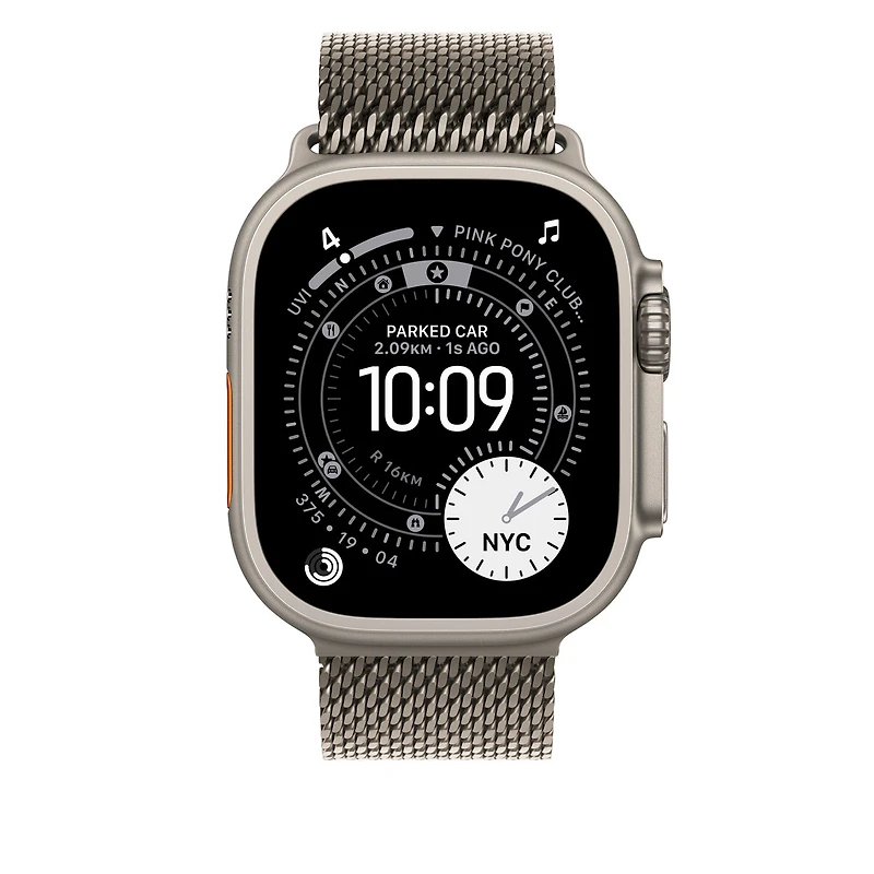 42mm/44mm/45mm/46mm/49mm Natural Titanium Milanese Loop - Medium