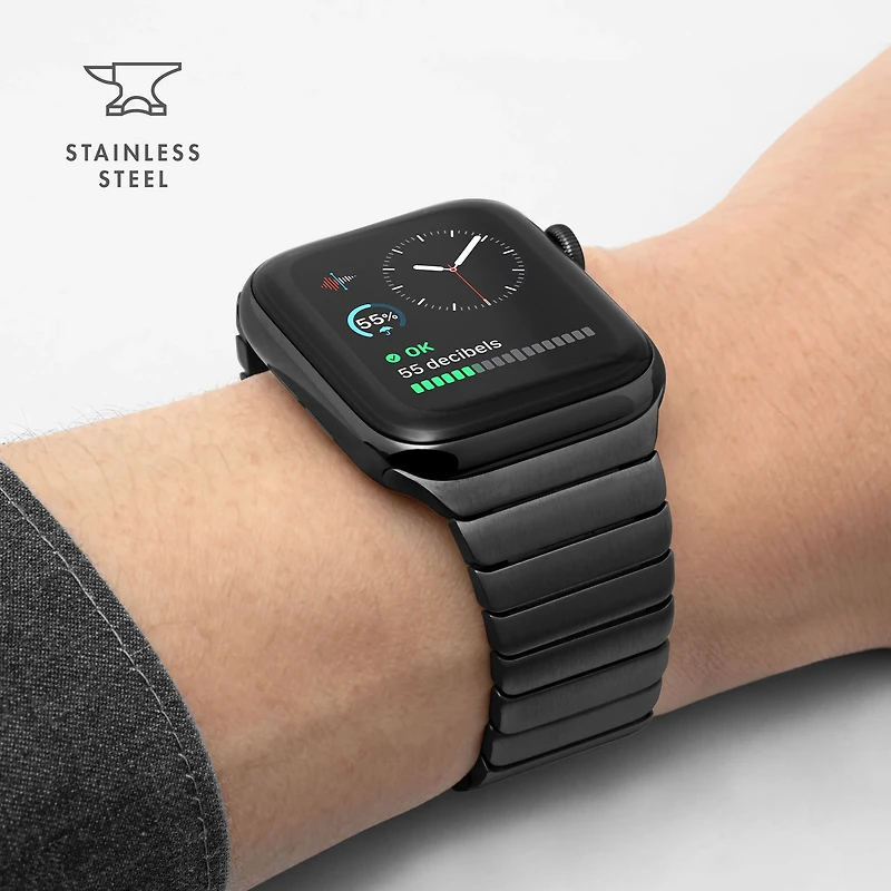 LAUT Links Stainless Steel Watch Band for Apple Watch 42mm/44mm/45mm/46mm/49mm