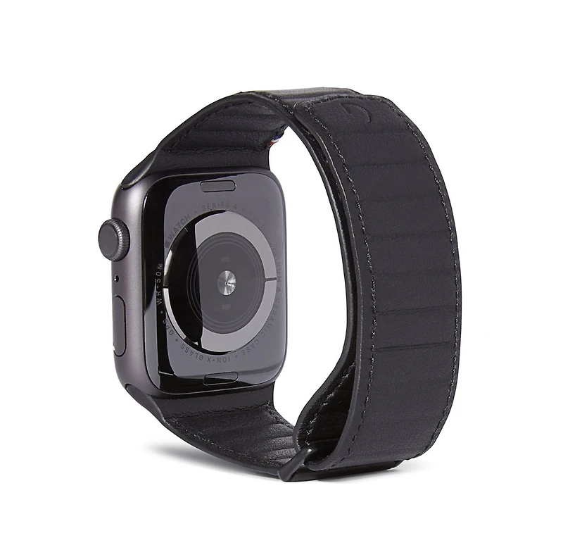 Decoded Leather Magnetic Traction Strap for Apple Watch 42mm/44mm/45mm/46mm/49mm - Black