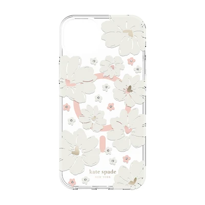kate spade new york Protective Hardshell for MagSafe Case for iPhone 14 Plus - Classic Peony Cream