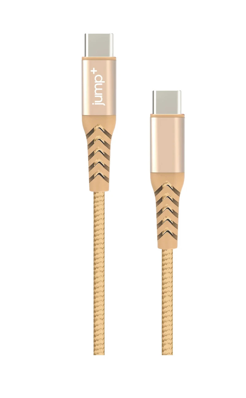 jump+ USB-C to USB-C 2M Braided Cable - Gold