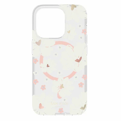 kate spade new york Protective Hardshell with MagSafe for iPhone 15 Pro - Classic Peony Cream