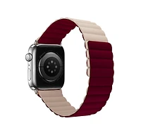 Logiix Vibrance Link Magnetic Silicone Apple Watch Ultra Band 38mm/40mm/41mm/42mm - Burgundy/Stone