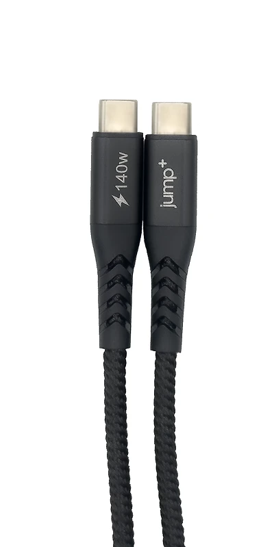 jump+ USB-C to USB-C 2M Braided Pro Cable (140W) - Black
