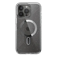 Speck Presidio Lux Glitter Grip Case with MagSafe/Click Lock for iPhone 15 Pro Max- Clear/Platinum Glitter