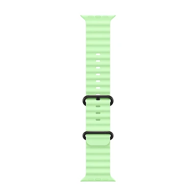 42mm/44mm/45mm/46mm/49mm Neon Green Ocean Band - Black Titanium Finish