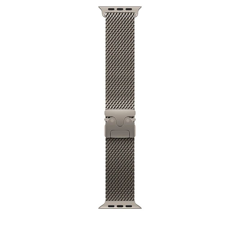 42mm/44mm/45mm/46mm/49mm Natural Titanium Milanese Loop - Medium