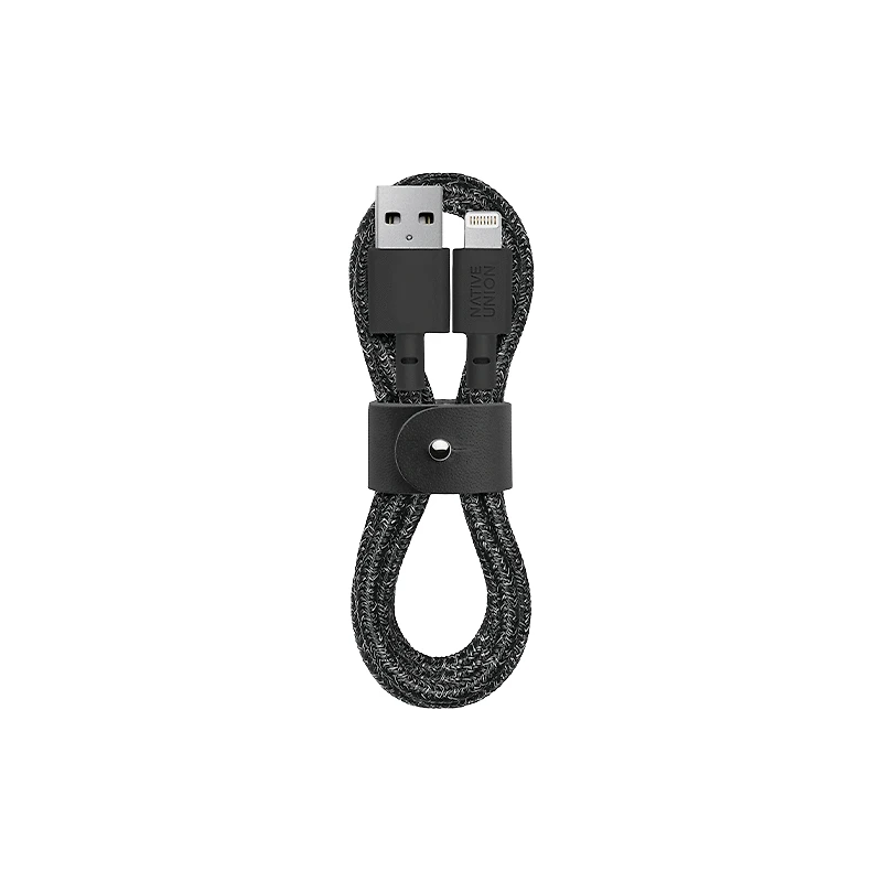 Native Union 1.2M Belt USB-A to Lightning Cable - Cosmo Black