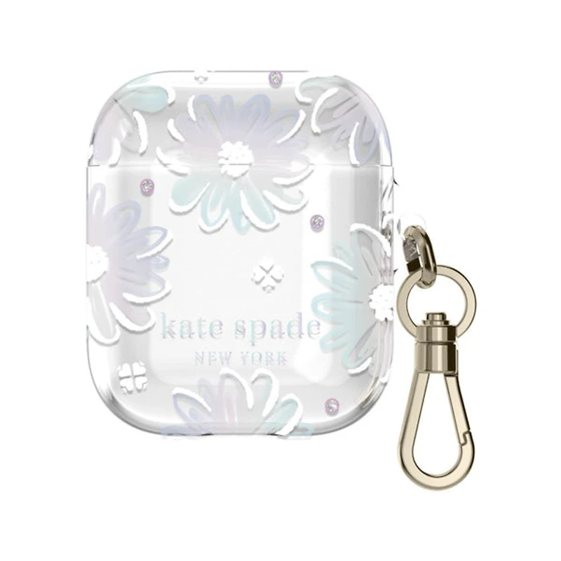kate spade New York Protective case AirPods (1st & 2nd gen) - Daisy Iridescent Foil/White/Clear