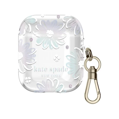 kate spade New York Protective case AirPods (1st & 2nd gen) - Daisy Iridescent Foil/White/Clear