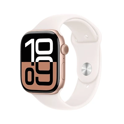 Apple Watch Series 10 Rose Gold w/ Light Blush Sport Band (42mm, GPS+Cellular) - Open Box